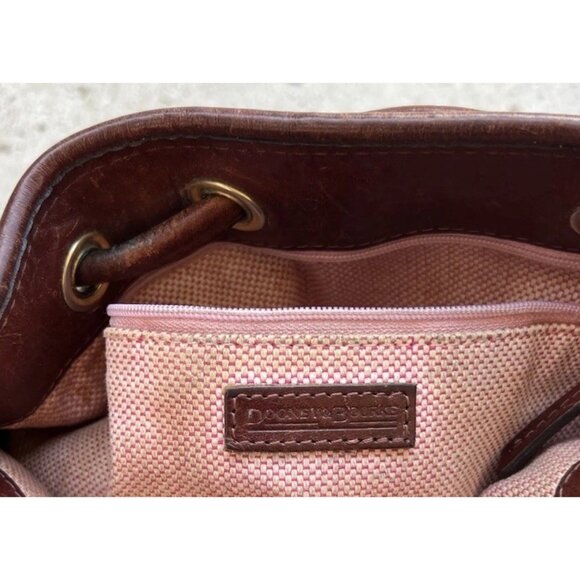 Vintage Dooney & Bourke Dark Brown Leather Drawstring Shoulder Bag Purse - Picture 13 of 16